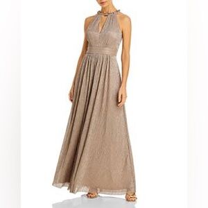 Eliza J Shimmering Gold Gown